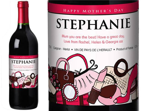 Mother's Day Accessories Personalised Red Wine
