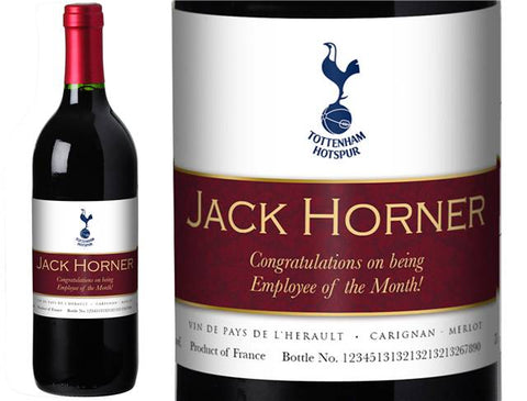 Spurs Ribbon Personalised Red Wine