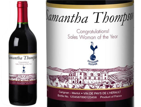 Spurs Vineyard Personalised Red Wine