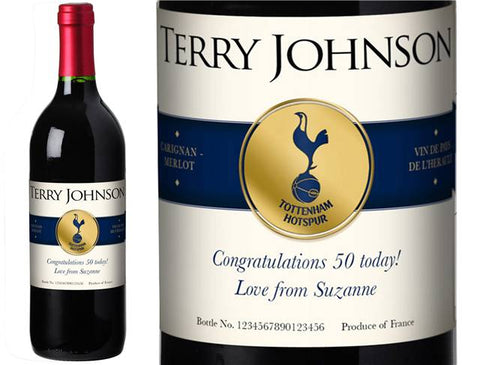 Spurs Blue Personalised Red Wine