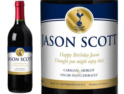 Spurs Gold Personalised Red Wine