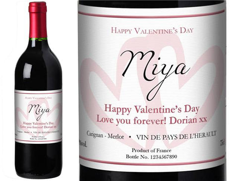 Valentine's Day Classic Personalised Red Wine