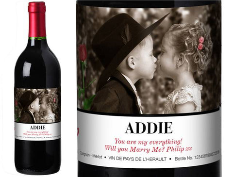 The Valentine Kiss Personalised Red Wine