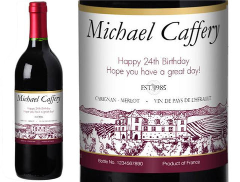 Vineyard Personalised Red Wine