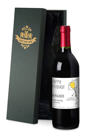 French AC Chilli & Bubble's Birthday Red Wine in a Silk Lined Box