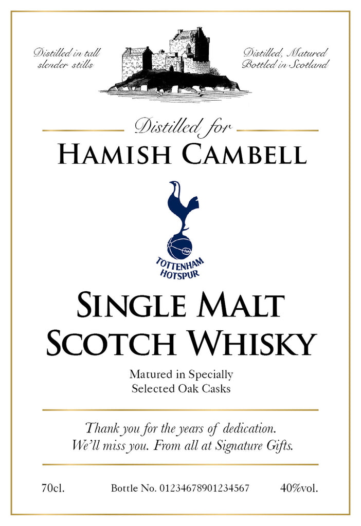Spurs Classic Labels for Single Malt Whisky