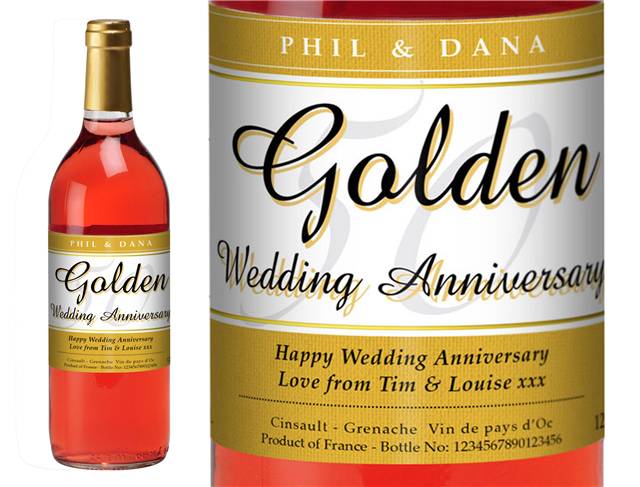 50th Anniversary Personalised Rosé Wine