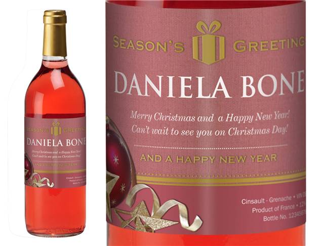 Christmas Bauble Personalised Rosé Wine