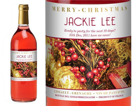 Christmas Decorations Personalised Rosé Wine
