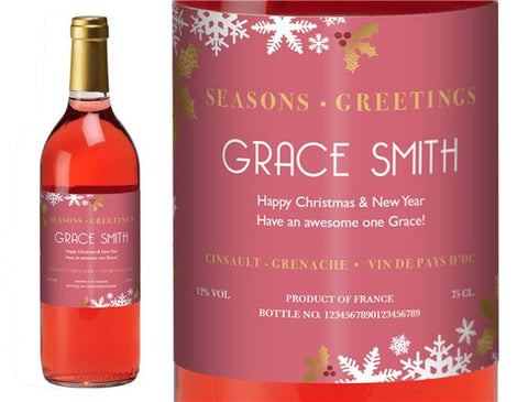 Snowflakes Personalised Rosé Wine