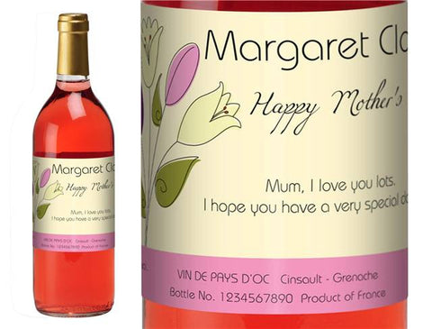 Mother's Day Bouquet Personalised Rosé Wine