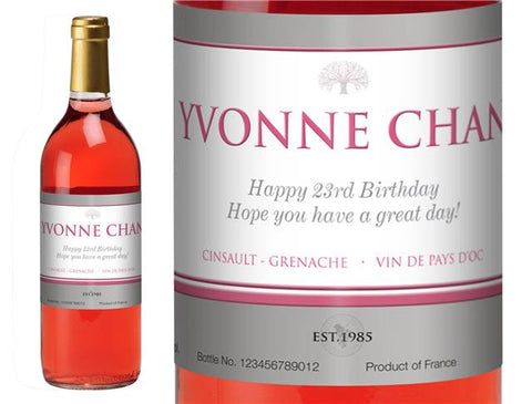 Silver Personalised Rosé Wine