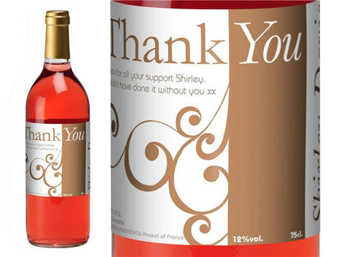 Swirls to say Thank You Personalised Rosé Wine