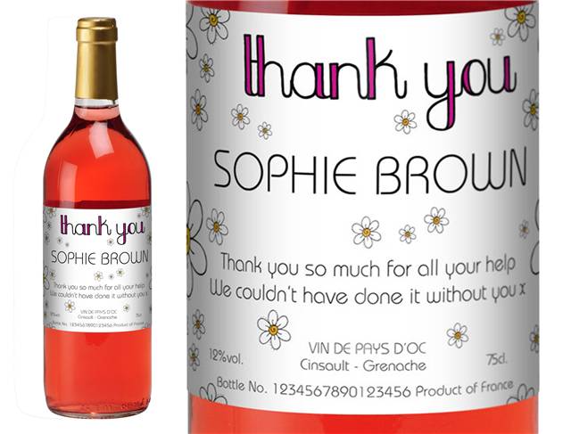 Thank You Daisies Personalised Rosé Wine