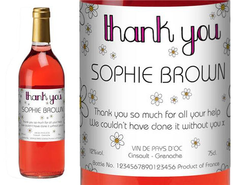 Thank You Daisies Personalised Rosé Wine
