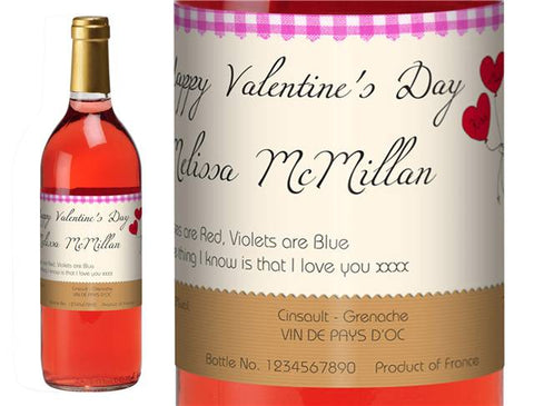 Kiss Me Valentine Personalised Rosé Wine