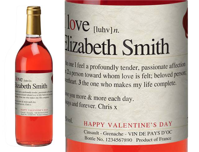 I Love You Valentine Personalised Rosé Wine