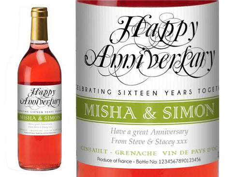 Anniversary Personalised Rosé Wine