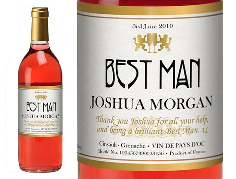 Gold Frame Wedding Personalised Rosé Wine