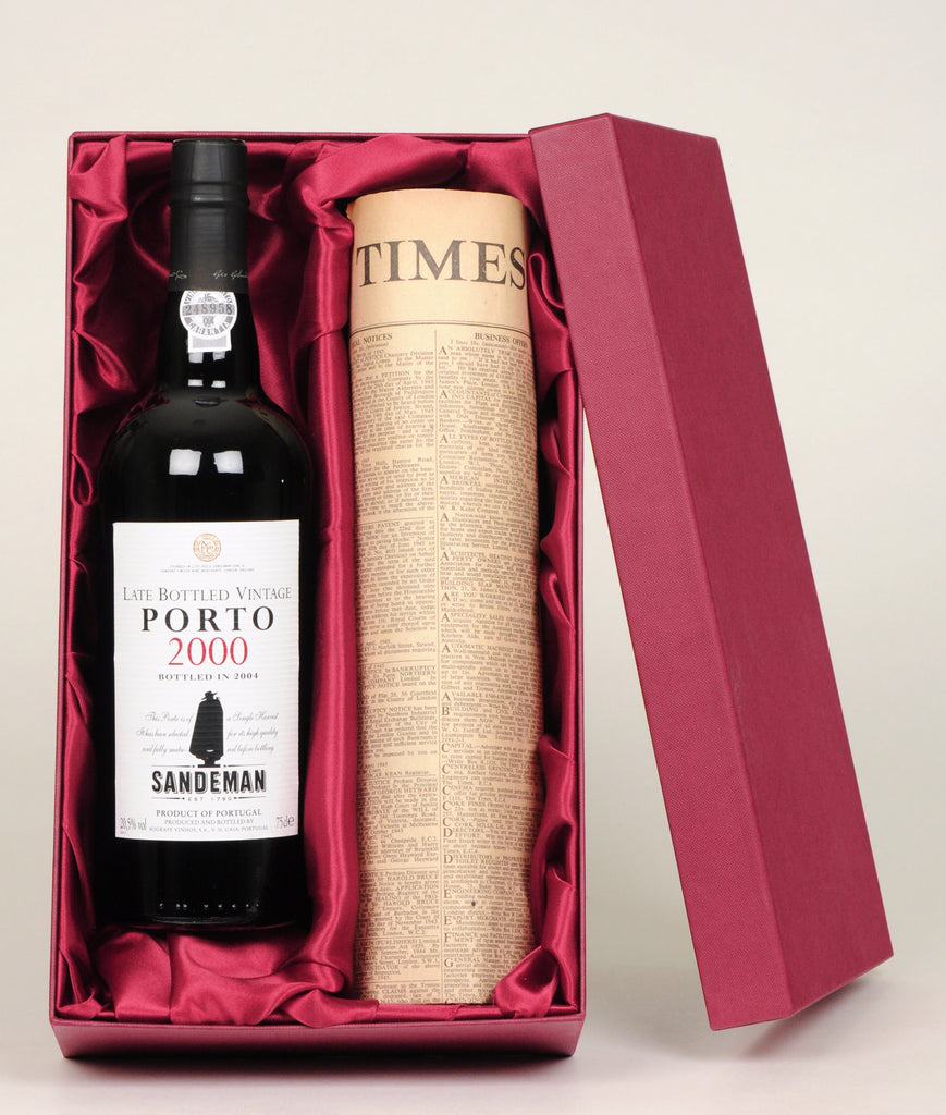Sandemans LBV Port with Newspaper Giftpack