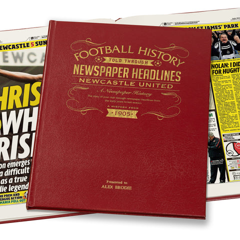 Newcastle Newspaper Book - Leather Red Cover