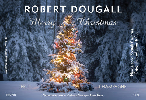 Tree Lights Christmas Champagne in a silk lined Gift Box