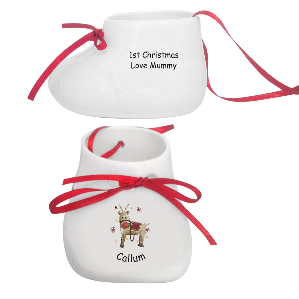 Reindeer & Snowflake Bone China Bootie
