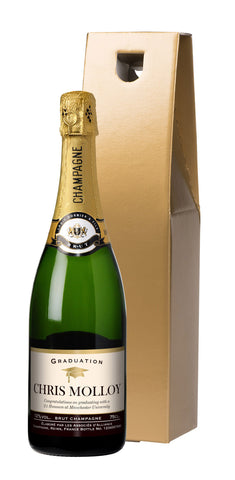 Graduation Champagne in a Gold Gift Box