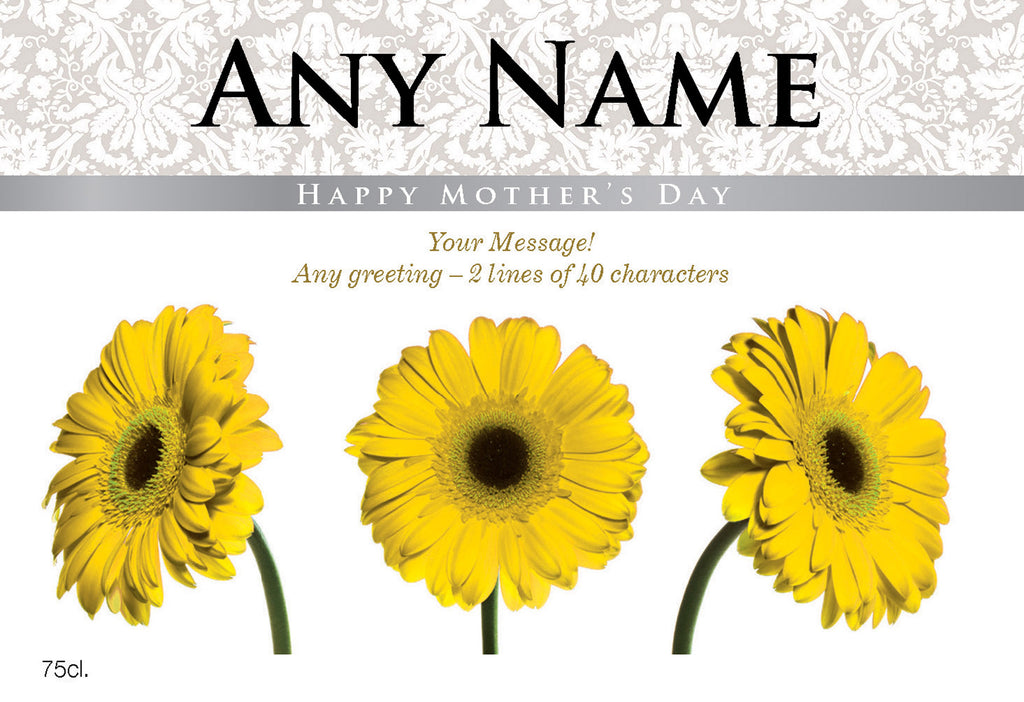 Gerberas Mother's Day Labels for White Wine (Pack of 12)