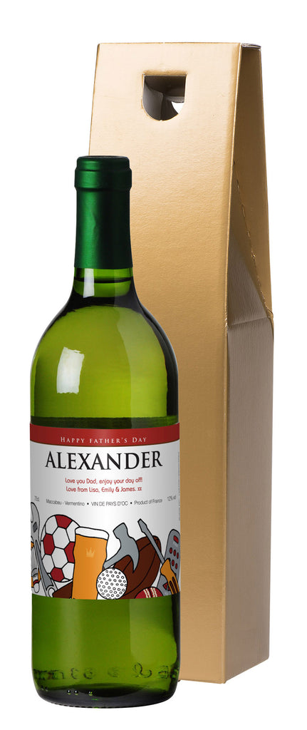 French VdP Father's Day Montage White Wine in a Gold Box