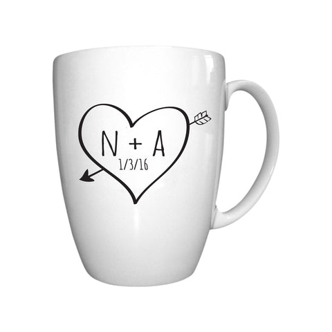 Sketch Heart Conical Mug