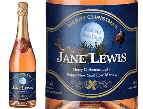 Santa Personalised Sparkling Rosé Wine
