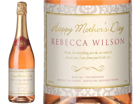 Mother's Day Personalised Sparkling Rosé Wine