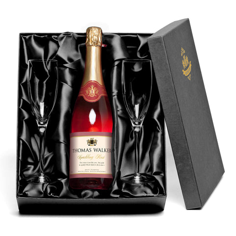 Any Occasion Sparkling Rosé Wine with set of Glass Flutes