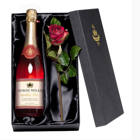 Any Occasion Sparkling Rosé Wine with a Rose Giftpack