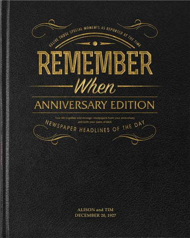 Anniversary Edition Newspaper Book - Black Leather Cover