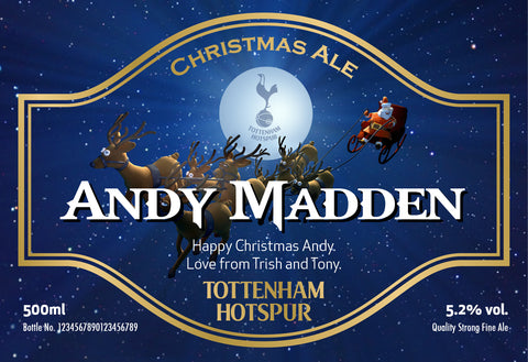 Spurs Christmas Labels for Beer/Ale