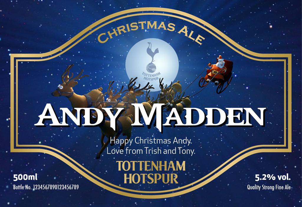 Spurs Christmas Labels for Beer (Pack of 2)