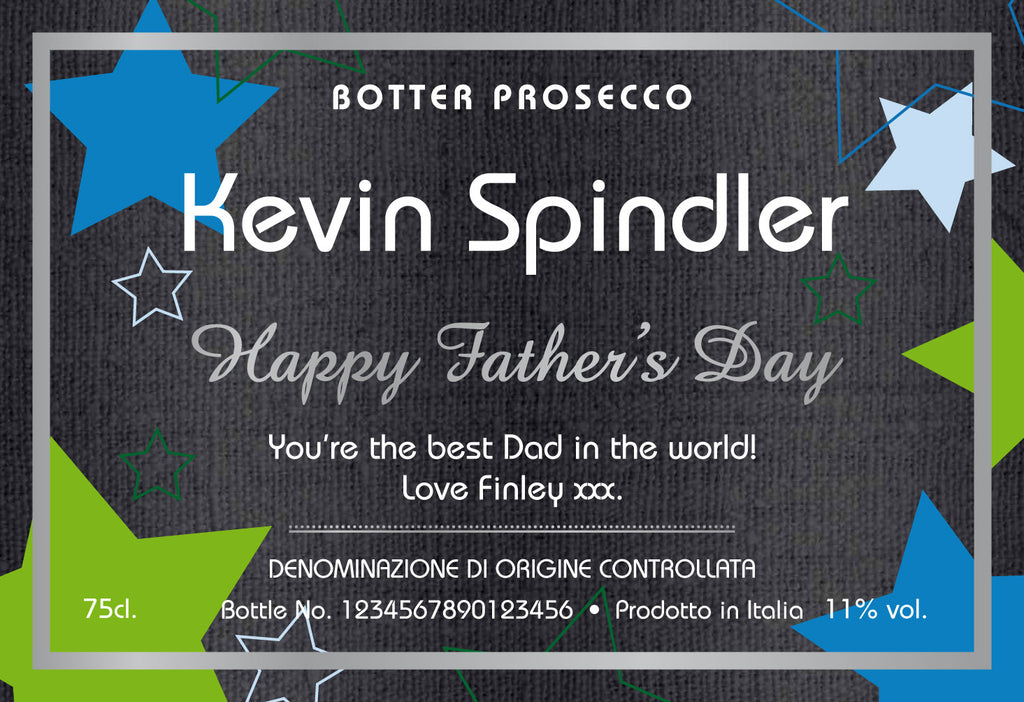 Father's Day Stars Labels for Prosecco (Pack of 12)