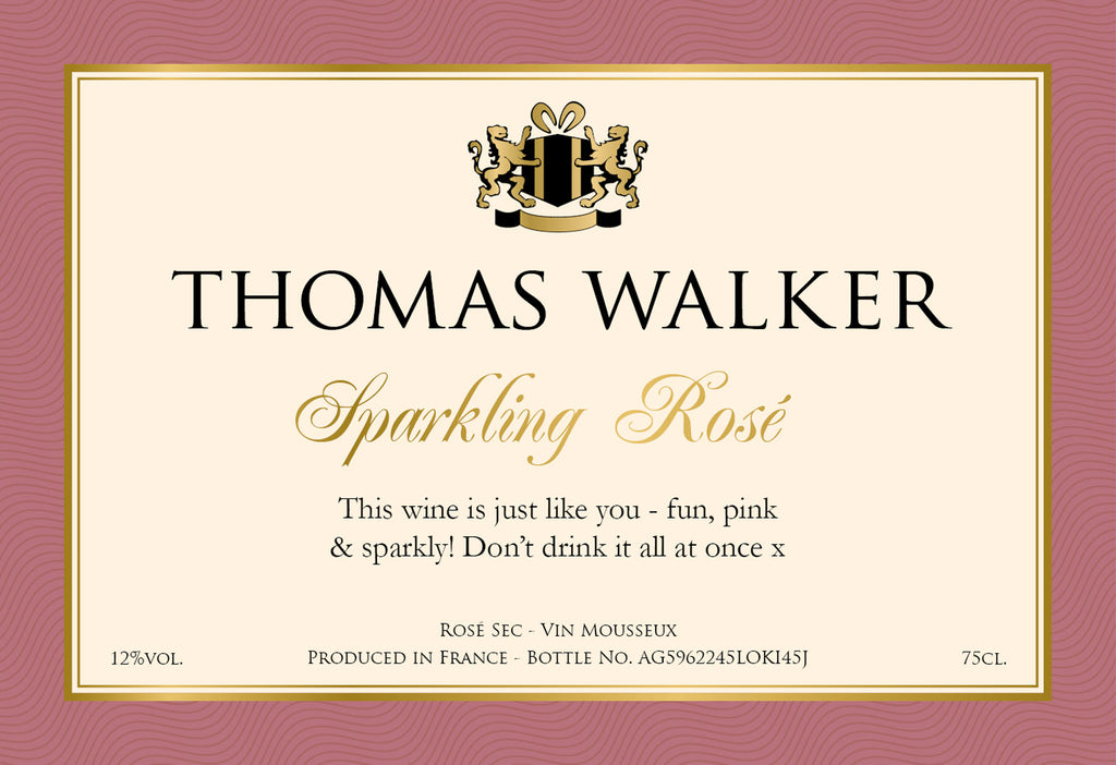 Any Occasion Labels for Sparkling Rosé Wine (Pack of 2)