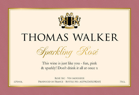 Any Occasion Labels for Sparkling Rosé Wine (Pack of 2)