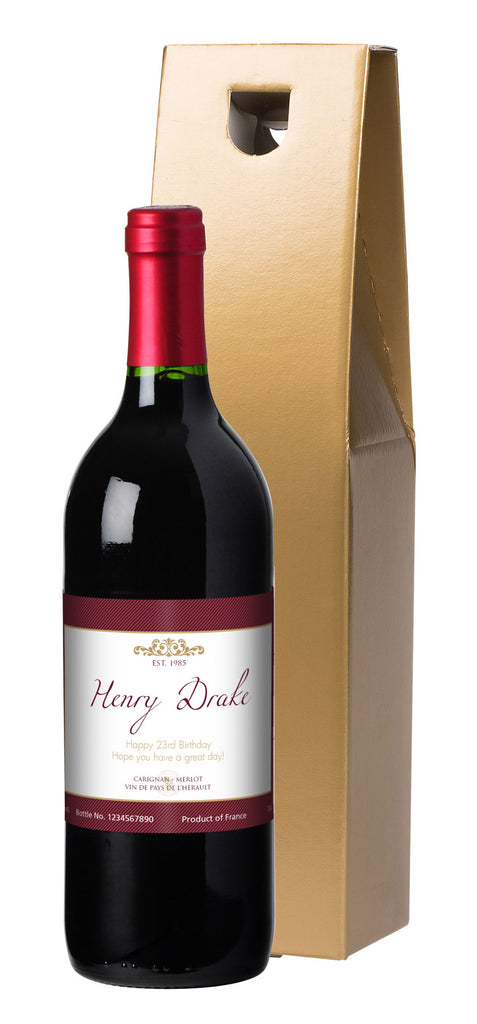 French AC Frame Red Wine in a Gold Gift Box
