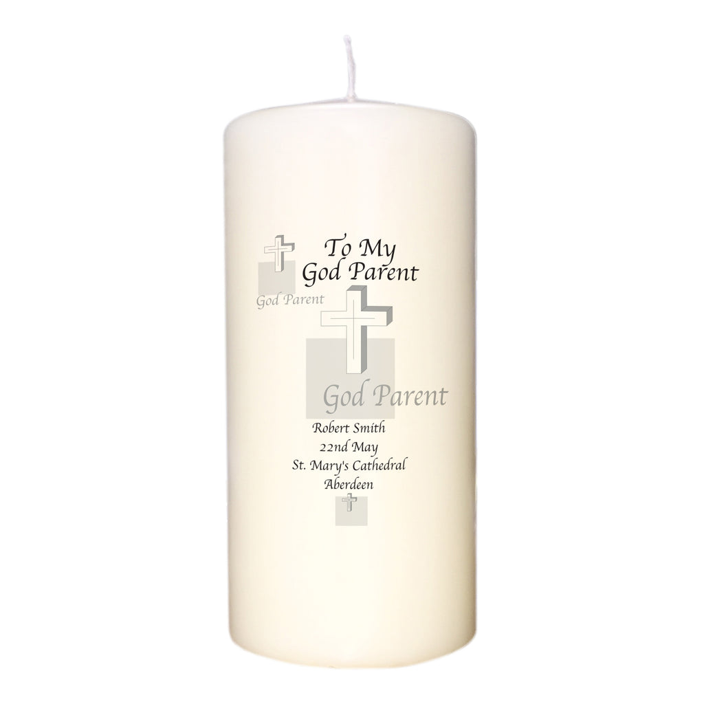Godparent Cross Candle