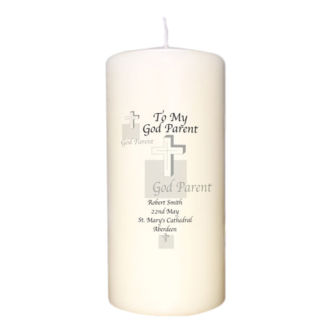 Godparent Cross Candle