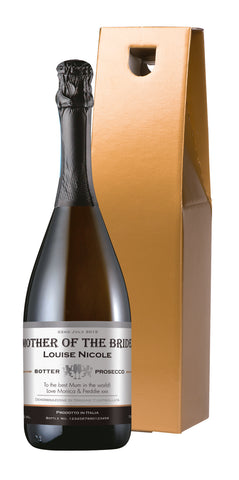 Contemporary Wedding Prosecco in a Gold Box