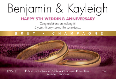 Velvet Anniversary Labels for Champagne (Pack of 12)
