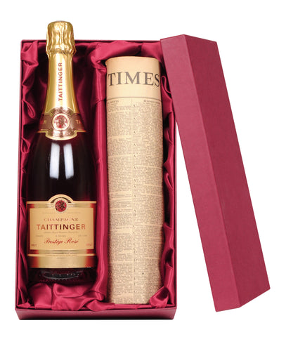 Tattinger Rose Champagne with Newspaper Giftpack