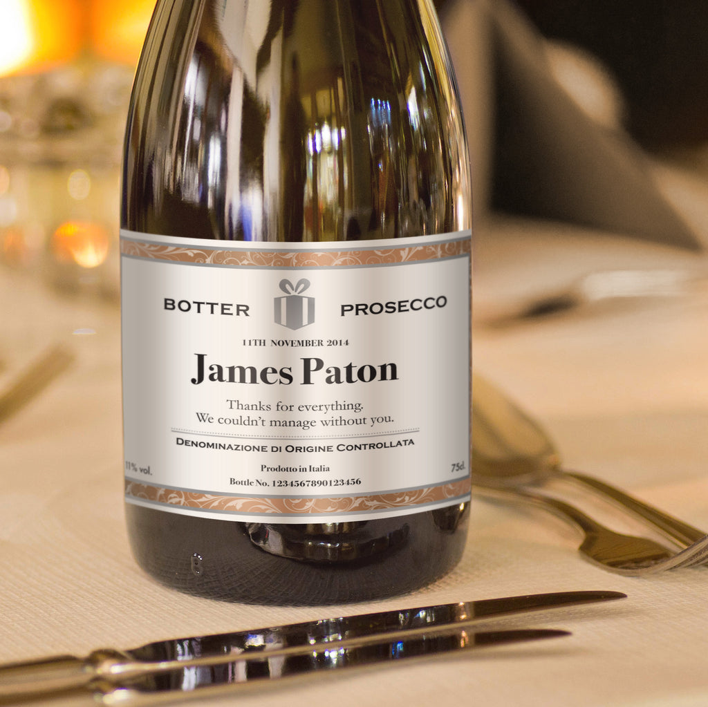 Classic White Personalised Prosecco