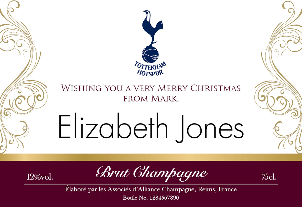 Spurs Gold Labels for Champagne (Pack of 2)