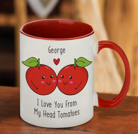 From My Head Tomatoes  Red Inside Mug